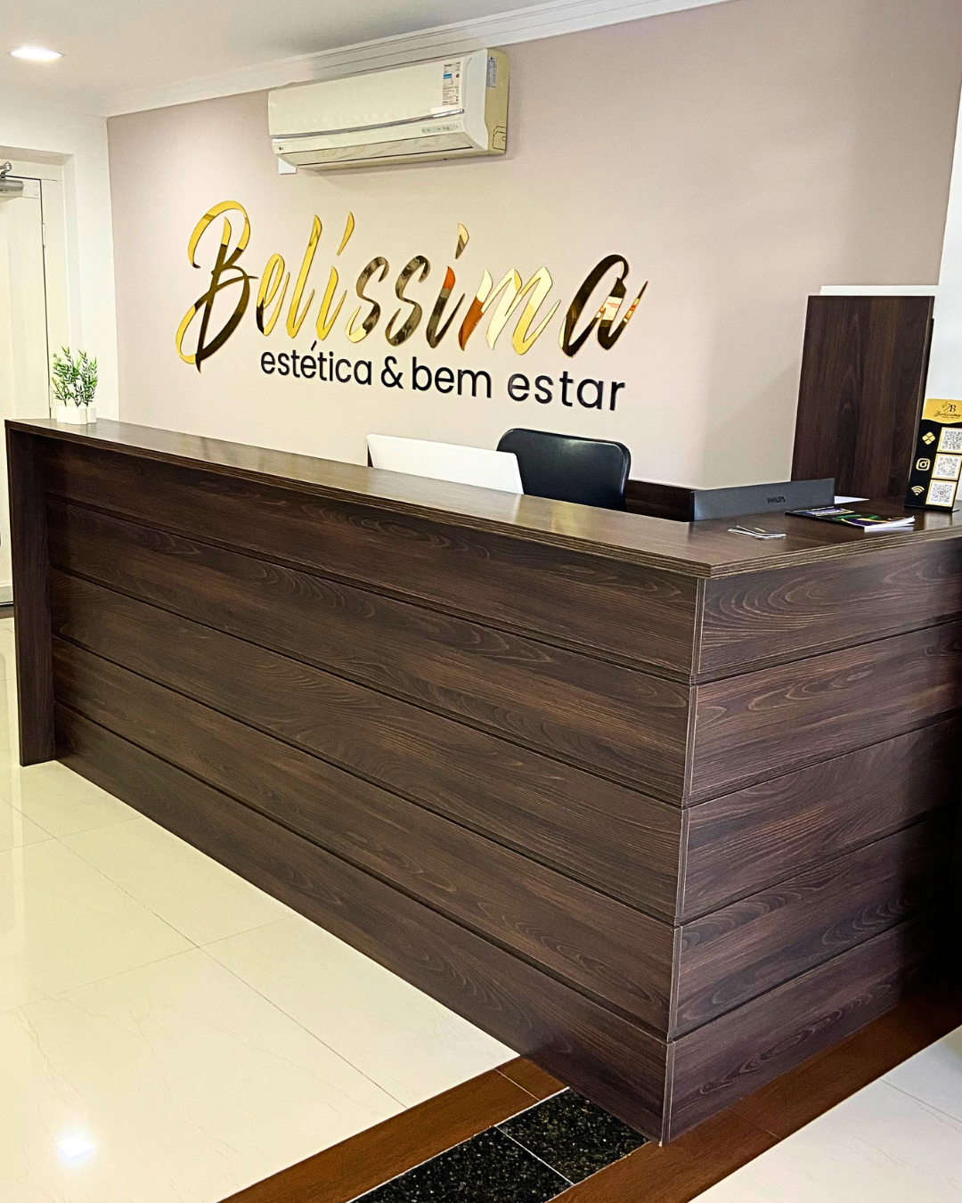 Espaço interno da Belíssima Estética e Bem-Estar em Suzano
